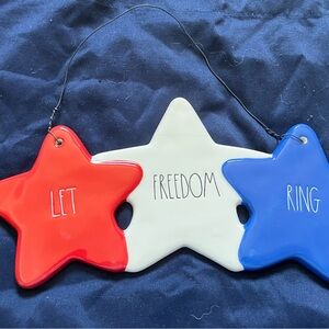 Rae Dunn Red White Blue Star Decor